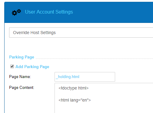 SolidCP Host Settings Policy