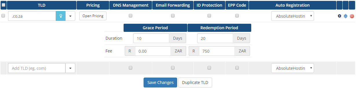absolute hosting configure whmcs reseller module co.za grace and redemption period
