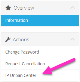 absolutehosting.co.za - ip unban center button