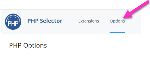 Select PHP Options DirectAdmin