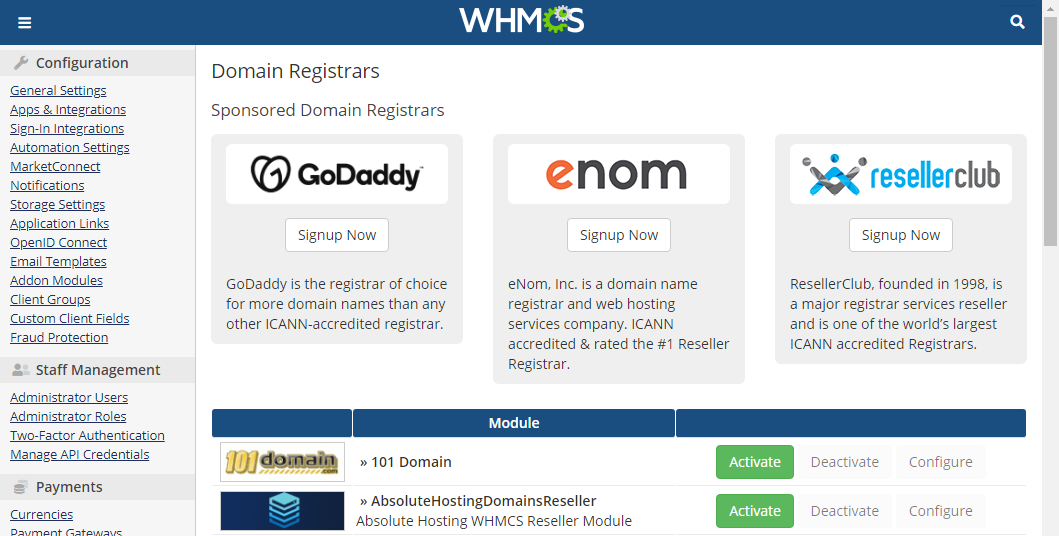 absolute hosting whmcs domains reseller 5